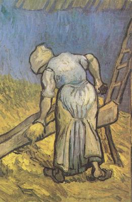 Peasant Woman Cutting Straw (nn04), Vincent Van Gogh